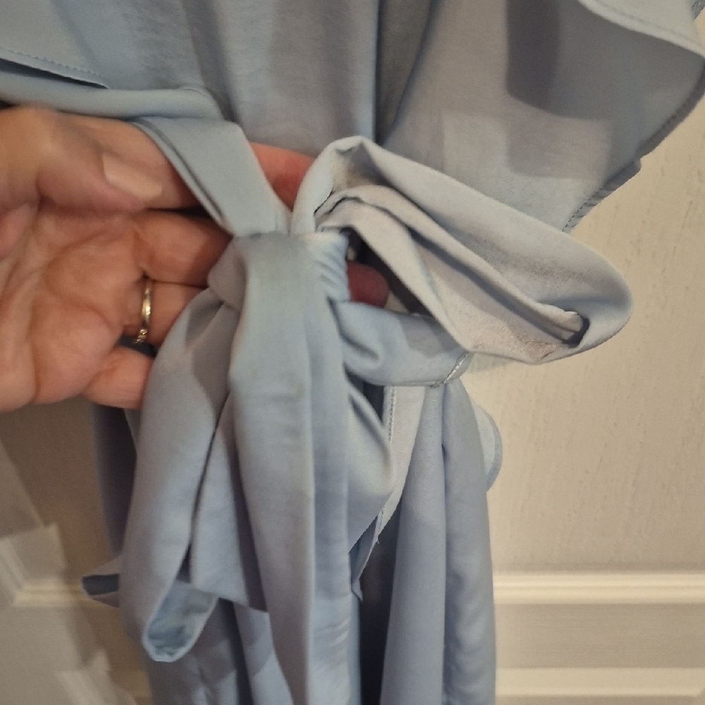 BCBGMaxAzria Light Crystal Blue Ruffle Mini Dress - Picture 4 of 12
